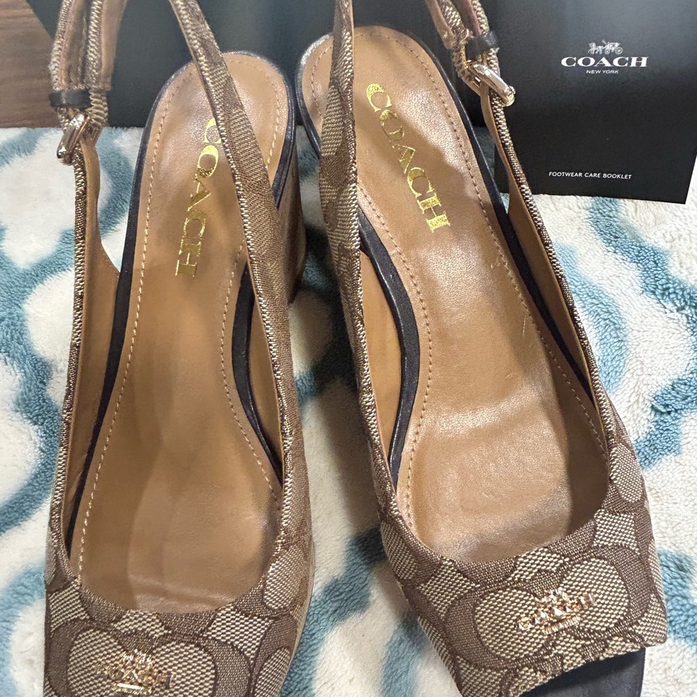 Coach Chestnut Slingback Heels - Picture 3 of 12